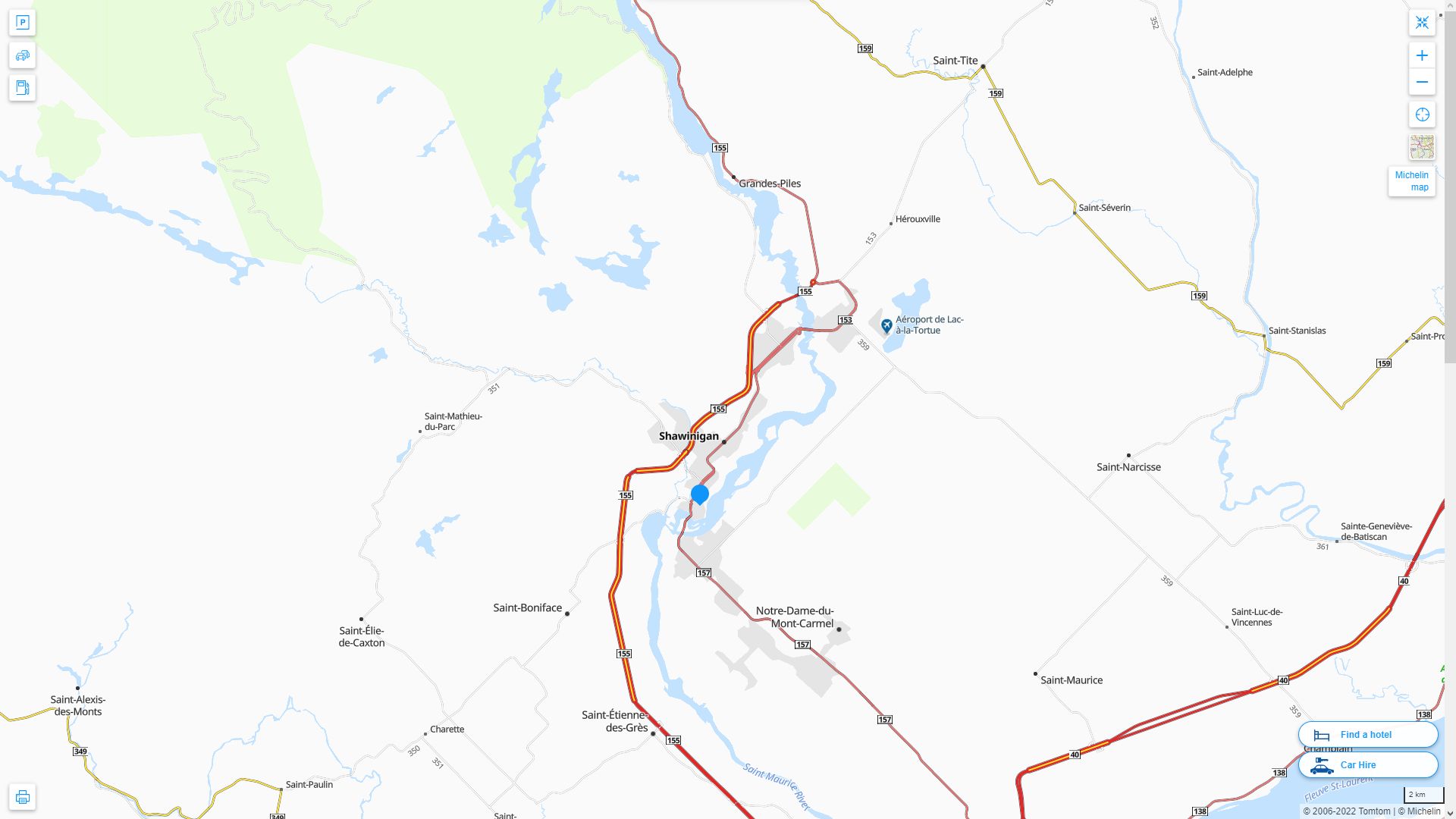 Shawinigan Highway and Road Map